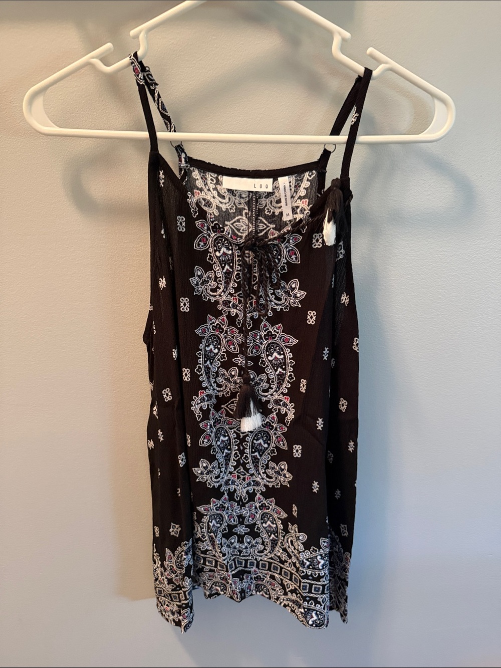 LÜA Black Paisley Print Tank Top